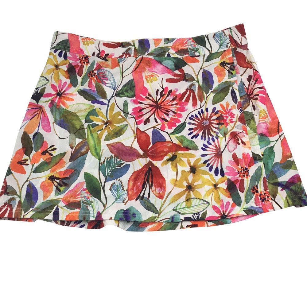 RipSkirt Hawaii‎ Floral Wrap Skort Large Multicolor Quick Dry Beach Skirt